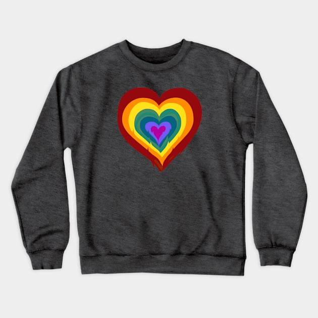 Rainbow Heart Crewneck Sweatshirt by Chelsearayne